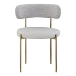 Beacon Vegan Leather And Boucle Fabric Upholstered Dining Chair in Taupe