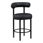 Bordeaux Vegan Leather Upholstered Counter Stool in Black