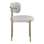 Beacon Vegan Leather And Boucle Fabric Upholstered Dining Chair in Taupe