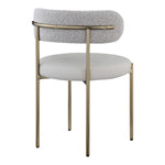 Beacon Vegan Leather And Boucle Fabric Upholstered Dining Chair in Taupe