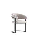 Augusta Vegan Leather Metal Dining Chair in Light Gray
