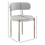 Beacon Vegan Leather And Boucle Fabric Upholstered Dining Chair in Taupe
