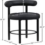 Bordeaux Vegan Leather Upholstered Counter Stool in Black