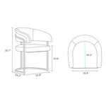 Augusta Vegan Leather Metal Dining Chair in Light Gray