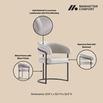 Augusta Vegan Leather Metal Dining Chair in Light Gray