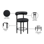 Bordeaux Vegan Leather Upholstered Counter Stool in Black