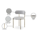 Beacon Vegan Leather And Boucle Fabric Upholstered Dining Chair in Taupe