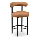 Bordeaux Vegan Leather Upholstered Counter Stool in Cognac