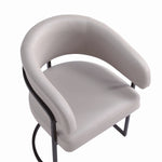 Augusta Vegan Leather Metal Dining Chair in Light Gray