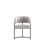 Augusta Vegan Leather Metal Dining Chair in Light Gray
