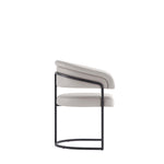 Augusta Vegan Leather Metal Dining Chair in Light Gray