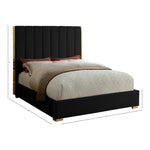 Becca Velvet Upholstered King Bed in Black