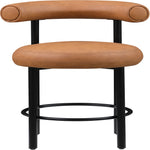 Bordeaux Vegan Leather Upholstered Counter Stool in Cognac