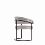 Augusta Vegan Leather Metal Dining Chair in Light Gray