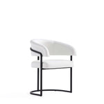 Augusta Vegan Leather Metal Dining Chair in White