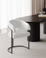 Augusta Vegan Leather Metal Dining Chair in White