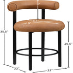 Bordeaux Vegan Leather Upholstered Counter Stool in Cognac