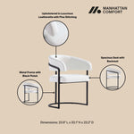 Augusta Vegan Leather Metal Dining Chair in White