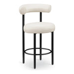 Bordeaux Vegan Leather Upholstered Counter Stool in Cream