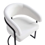 Augusta Vegan Leather Metal Dining Chair in White