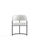 Augusta Vegan Leather Metal Dining Chair in White
