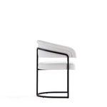Augusta Vegan Leather Metal Dining Chair in White