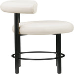 Bordeaux Vegan Leather Upholstered Counter Stool in Cream