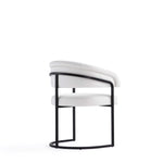 Augusta Vegan Leather Metal Dining Chair in White