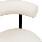 Bordeaux Vegan Leather Upholstered Counter Stool in Cream