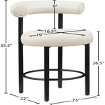 Bordeaux Vegan Leather Upholstered Counter Stool in Cream