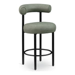 Bordeaux Vegan Leather Upholstered Counter Stool in Green