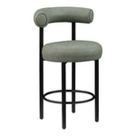 Bordeaux Vegan Leather Upholstered Counter Stool in Green