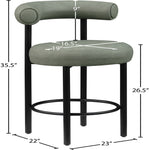 Bordeaux Vegan Leather Upholstered Counter Stool in Green