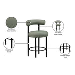 Bordeaux Vegan Leather Upholstered Counter Stool in Green