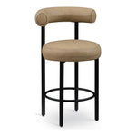 Bordeaux Vegan Leather Upholstered Counter Stool in Tan