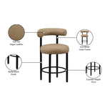 Bordeaux Vegan Leather Upholstered Counter Stool in Tan