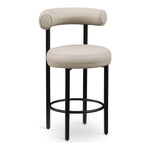 Bordeaux Vegan Leather Upholstered Counter Stool in Taupe