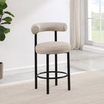 Bordeaux Vegan Leather Upholstered Counter Stool in Taupe