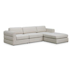 Beckham 114" Linen Textured Fabric Upholstered 4pc. Modular Sectional in Beige