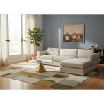 Beckham 114" Linen Textured Fabric Upholstered 4pc. Modular Sectional in Beige