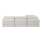 Beckham 114" Linen Textured Fabric Upholstered 4pc. Modular Sectional in Beige