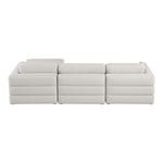 Beckham 114" Linen Textured Fabric Upholstered 4pc. Modular Sectional in Beige