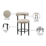 Bordeaux Vegan Leather Upholstered Counter Stool in Taupe