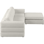 Beckham 114" Linen Textured Fabric Upholstered 4pc. Modular Sectional in Beige
