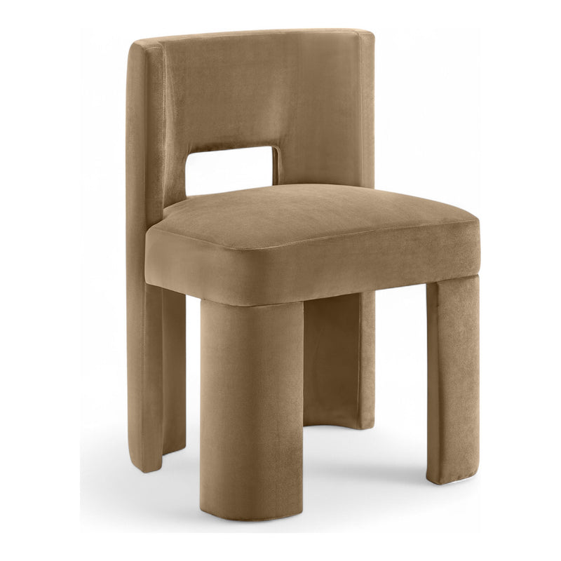 Zuno Velvet Performance Fabric Upholstered Dining Chair in Beige
