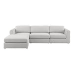 Beckham 114" Linen Textured Fabric Upholstered 4pc. Modular Sectional in Beige
