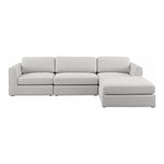 Beckham 114" Linen Textured Fabric Upholstered 4pc. Modular Sectional in Beige