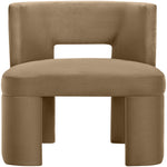 Zuno Velvet Performance Fabric Upholstered Dining Chair in Beige
