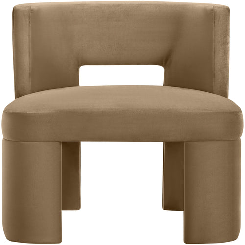 Zuno Velvet Performance Fabric Upholstered Dining Chair in Beige