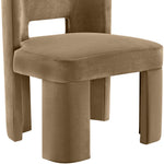Zuno Velvet Performance Fabric Upholstered Dining Chair in Beige